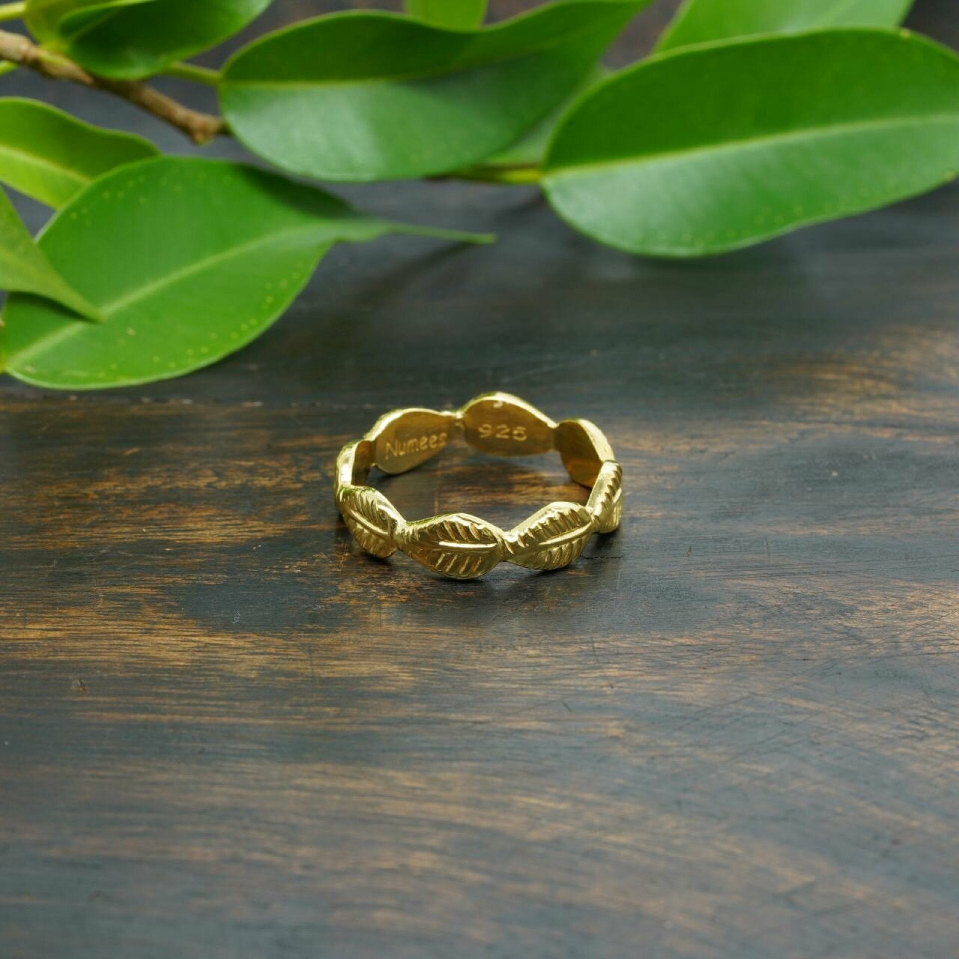 ring blatt gold, blatt ring gold, abetzi ring, ring vergoldet, vergoldeter ring, goldener ring schmuck
