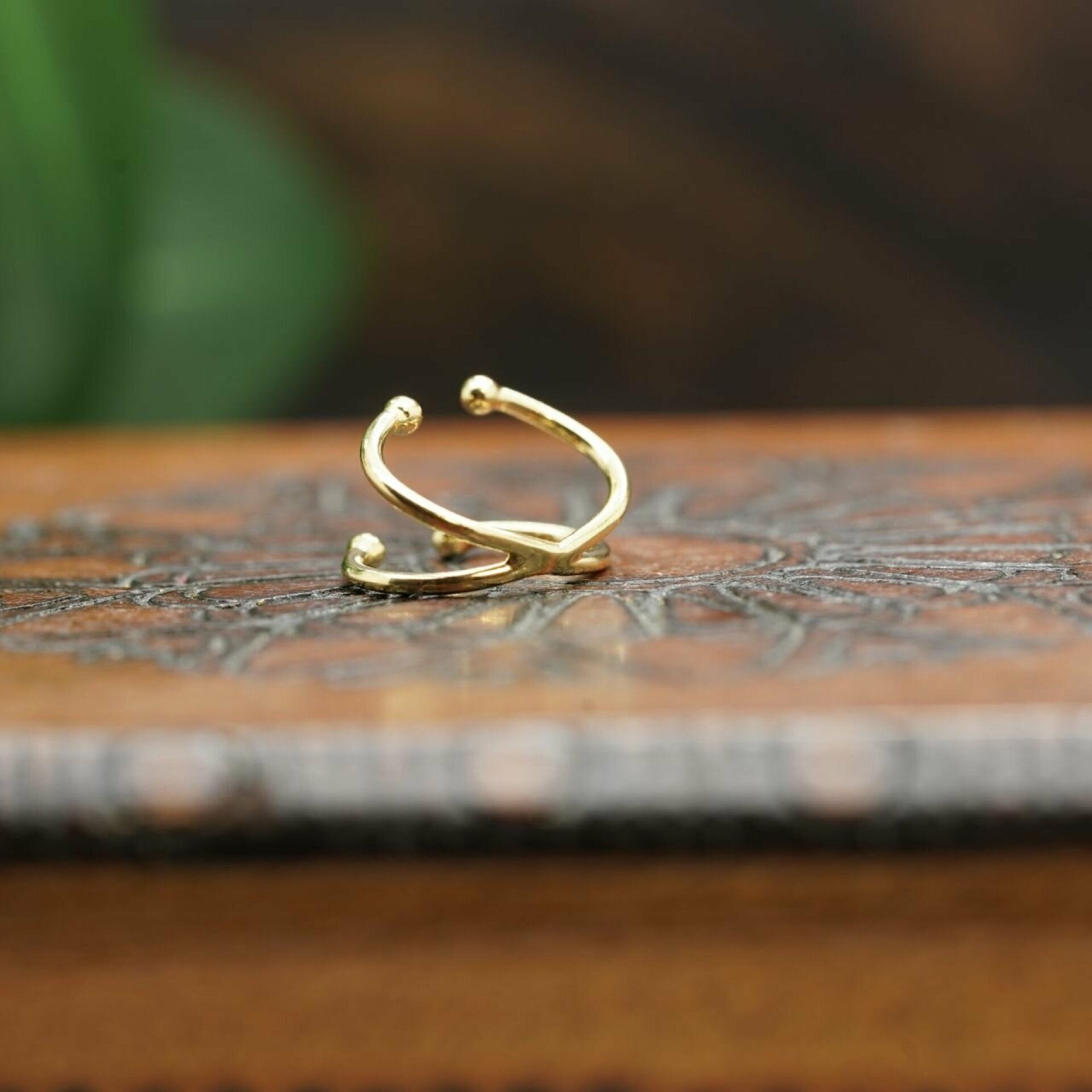 ear cuff, cuff ring, ear cuff silber, aquene ear cuff
