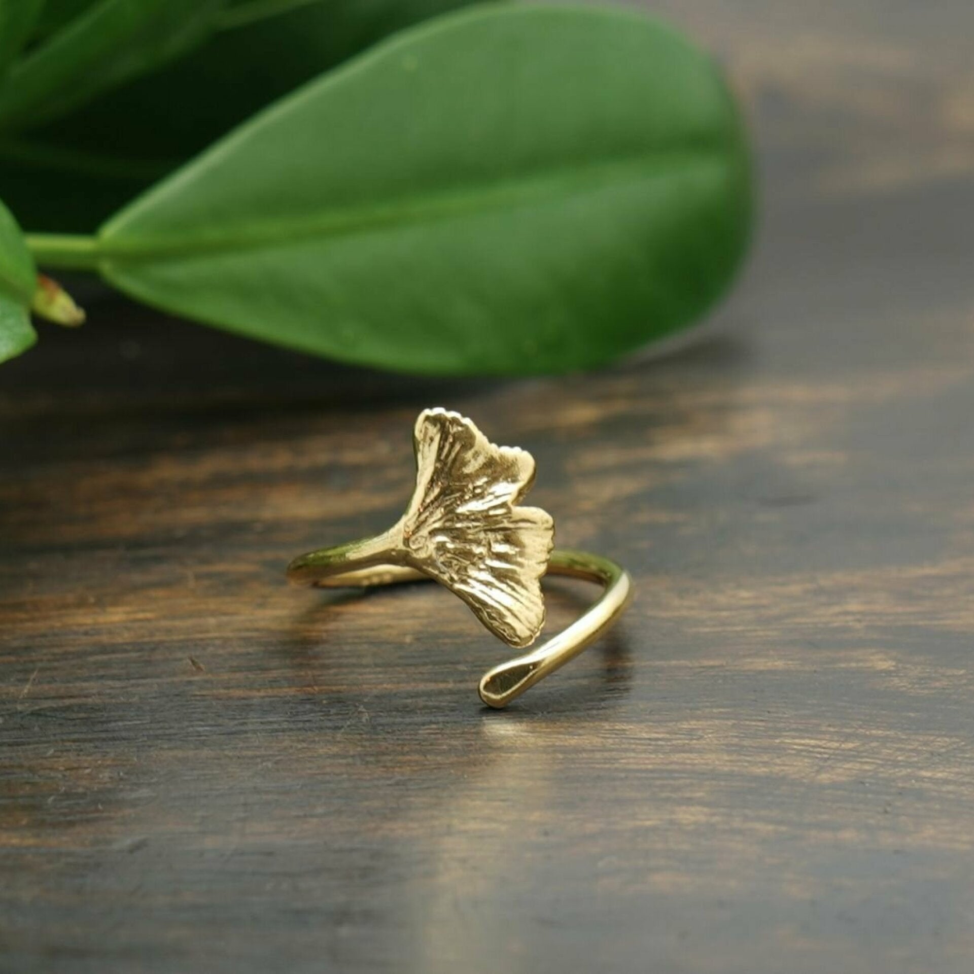 ginkgo ring, ginkgo ring gold, ring ginkgo, ginkgo blatt ring, ring vergoldet, vergoldeter ring, goldener ring schmuck
