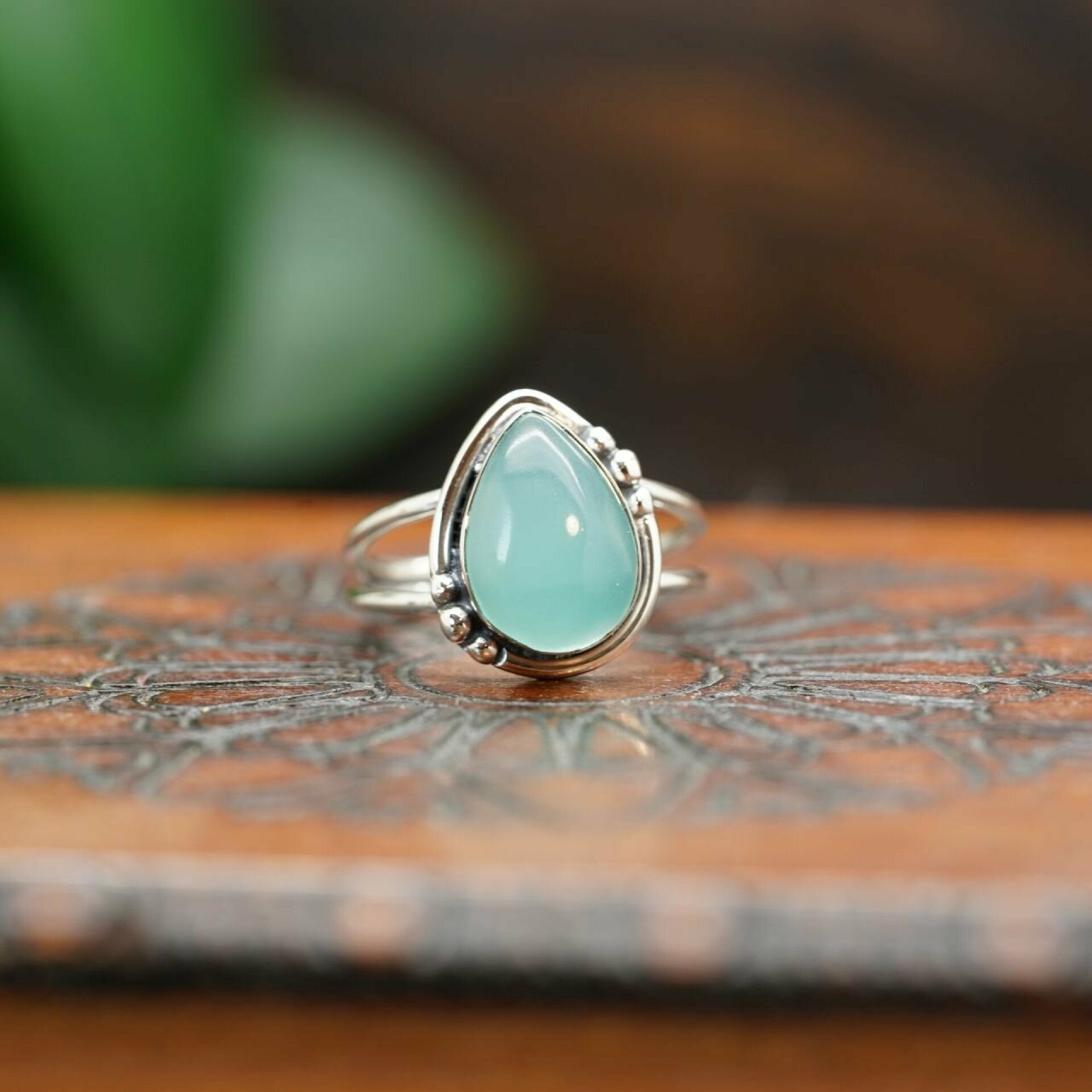 chalcedon ring, blauer chalcedon ring, chalcedon ring silber, ring mit chalcedon, kimi ring, silber ring, edelstein ring
