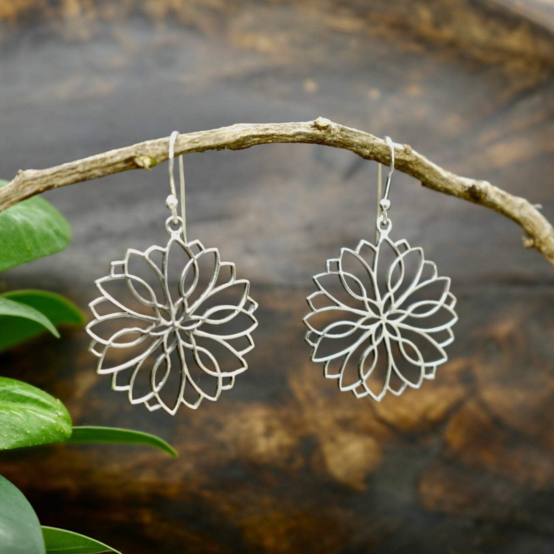 mandala ohrringe, mandala ohrringe silber, mandala ohrringe silber 925, ohrringe silber, silber ohrringe, hängeohrringe