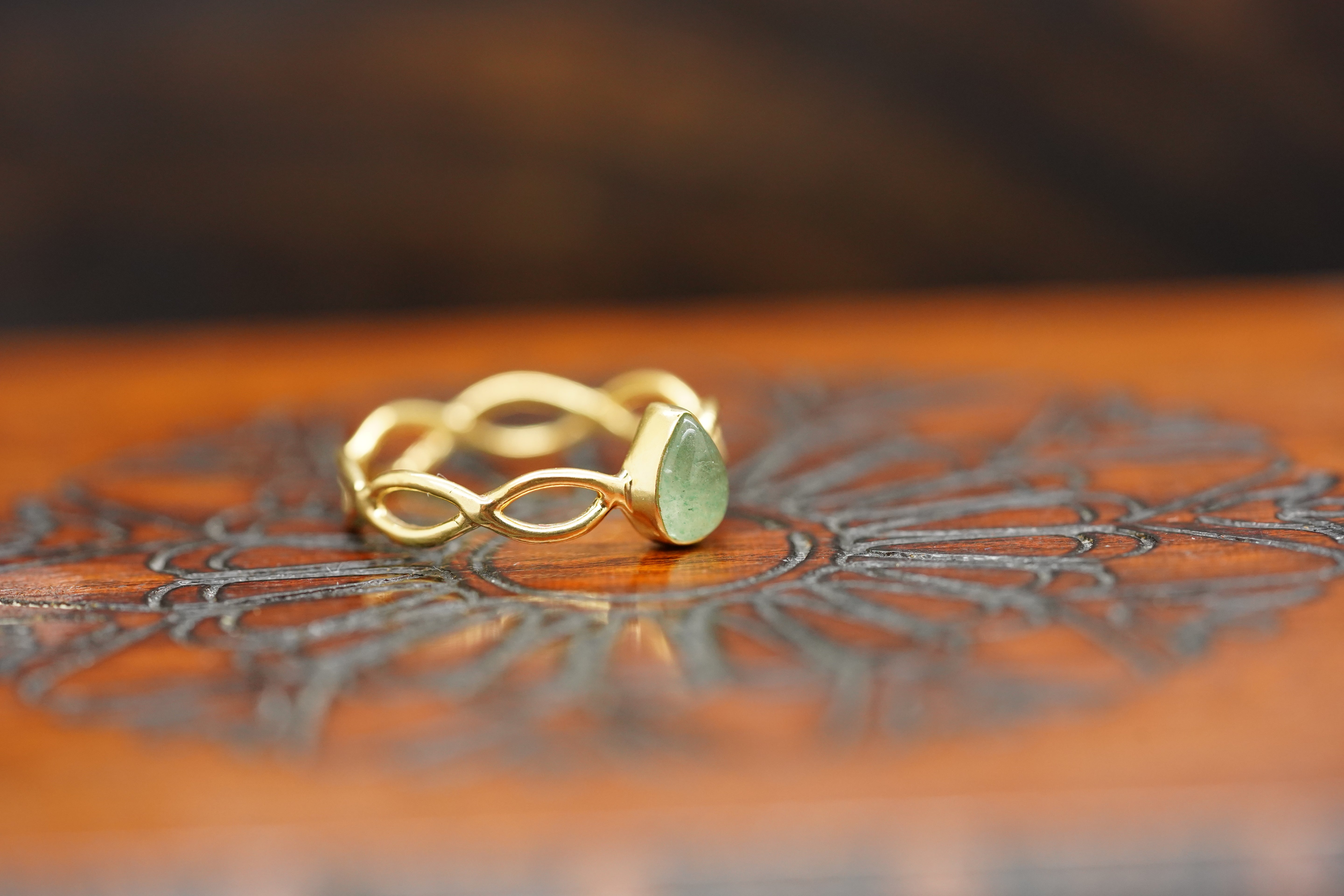 aventurin ring, schmuck aventurin, aventurin schmuck, ring aventurin, grüner aventurin ring, aventurin ring gold, ring vergoldet, vergoldeter ring, goldener ring schmuck, Edelstein ring, nokomi ring