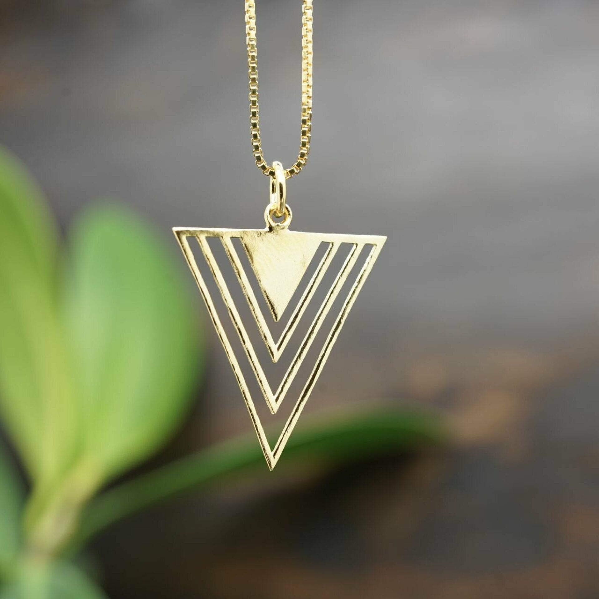 dreieck anhänger kette, kette gold, gold kette, kette gold damen, damen kette gold, kette vergoldet